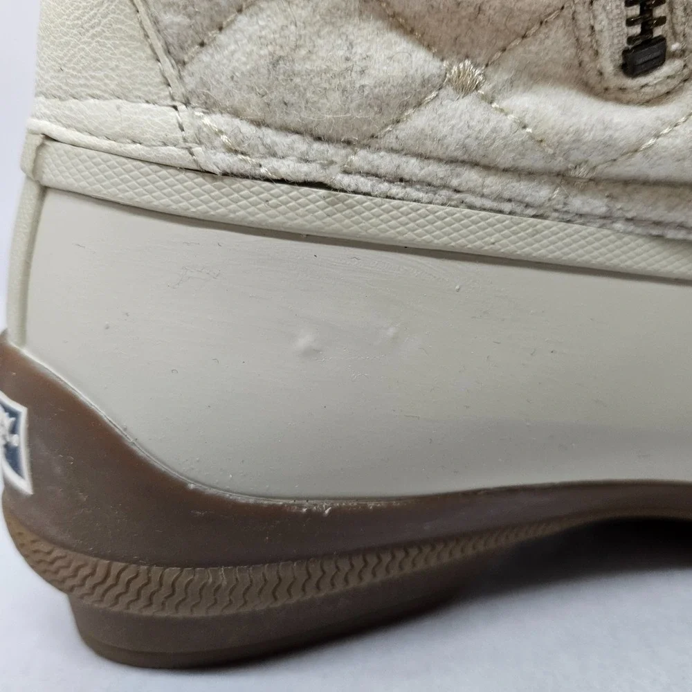 Sperry‎  Women's Syren Gulf Wool Quilt Duck Boots STS85647 Ivory Brown Sz 9
